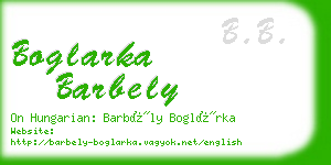 boglarka barbely business card